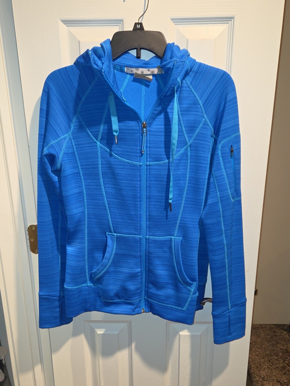 Athleta Striped Strength Fleeced Lined Jacket